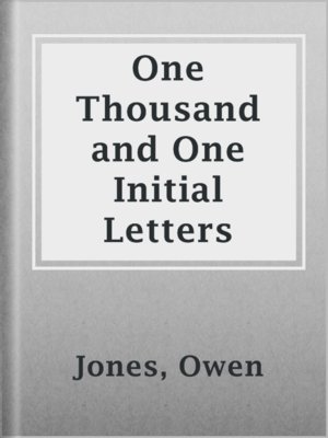 cover image of One Thousand and One Initial Letters